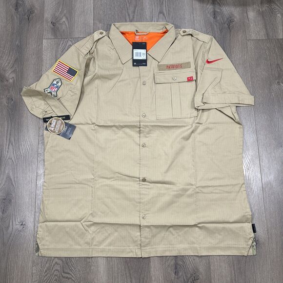 New England Patriots Nike 2019 Salute to Service Sideline Woven Button Shirt XXL - Picture 2 of 7